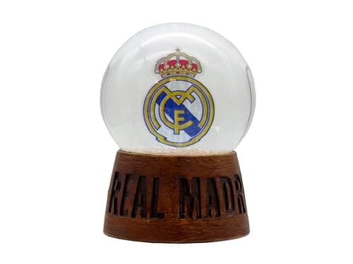 Bola de nieve con el escudo del Real Madrid, base de resina