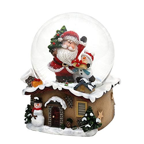 Bola de nieve con Papá Noel junto a un muñeco de nieve, de 6,5 cm de diámetro