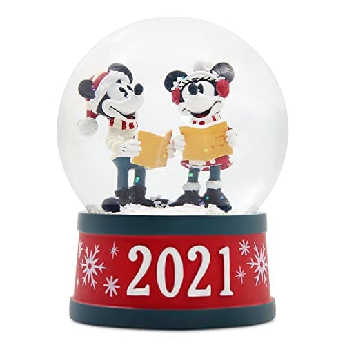 Bola de nieve oficial de Disney con Mickey y Minnie totalmente esculpidos dentro del globo