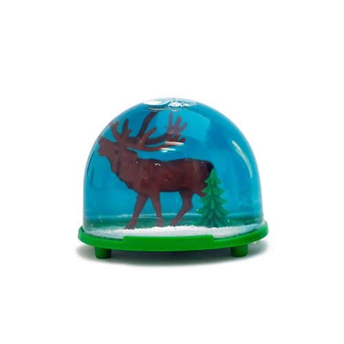 Bola de nieve pequeña de plástico con diseño de reno