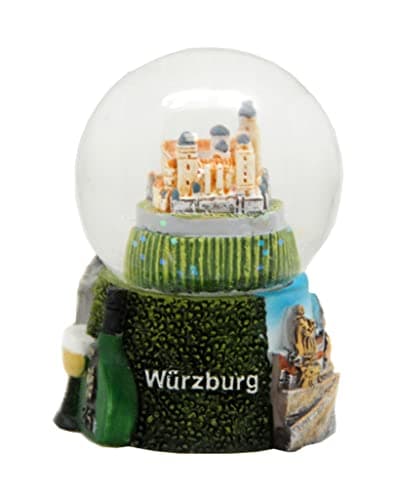 Mini bola de nieve de recuerdo con la fortaleza Marienburgo de Würzburgo
