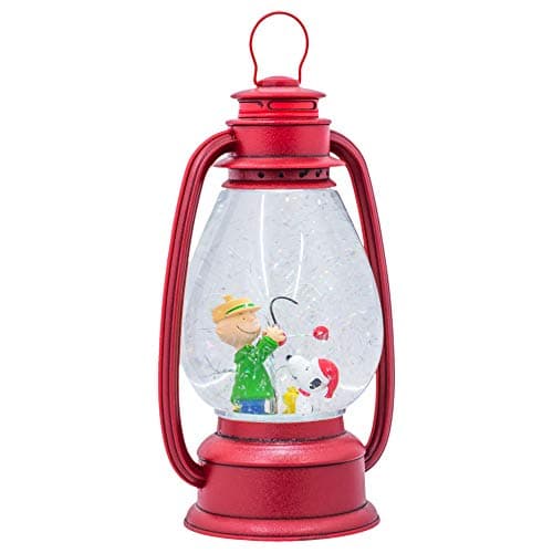 Bola de nieve LED con forma de linterna antigua, con Snoopy y los personajes de Peanuts