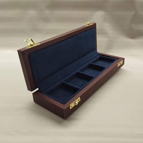 Caja Coins&More de madera y terciopelo, 4 compartimentos