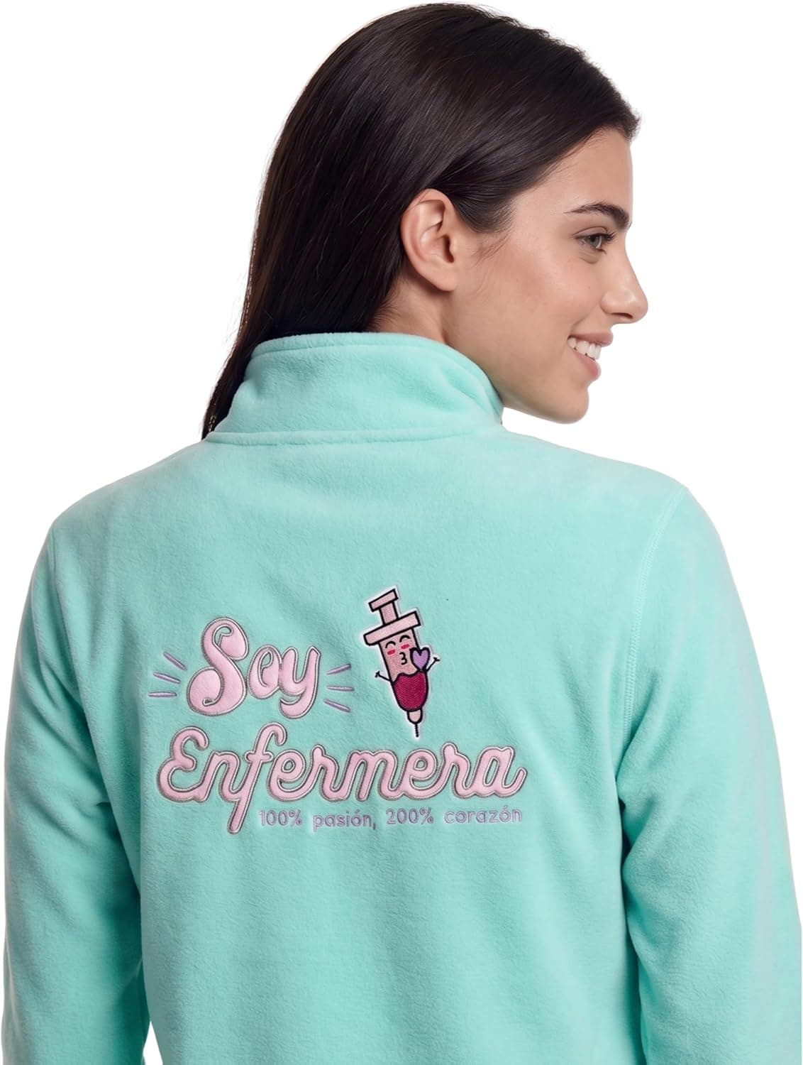 Chaqueta polar de invierno con doble bolsillo para enfermera
