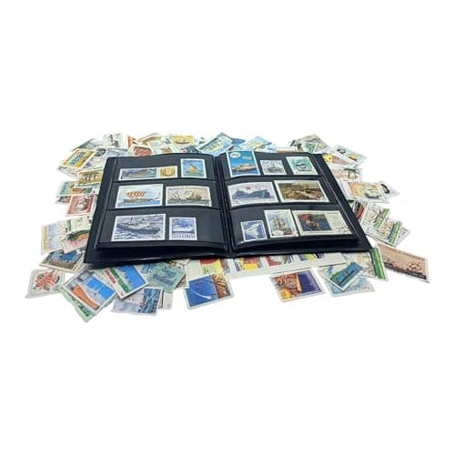 Colección de 100 sellos de barcos con álbum