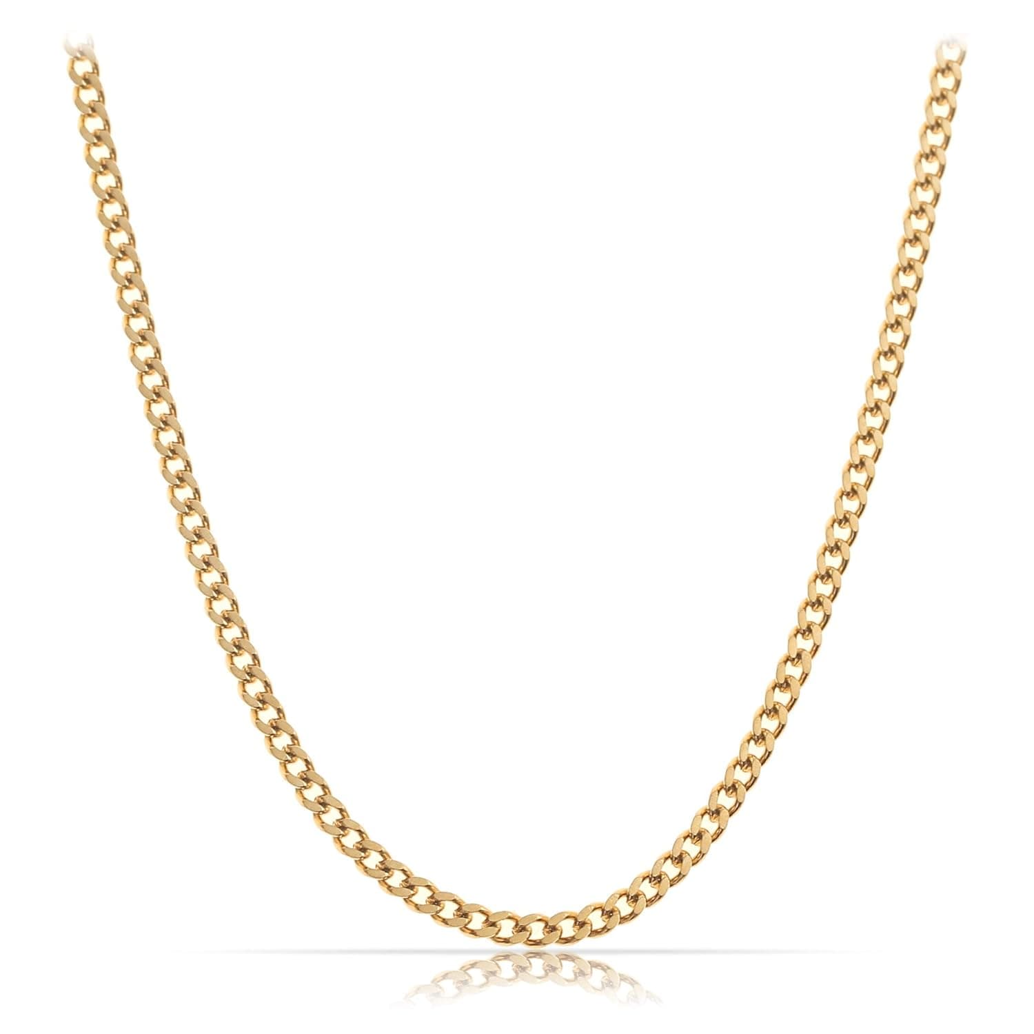 Cadena fina de hombre en acero inoxidable con acabado dorado