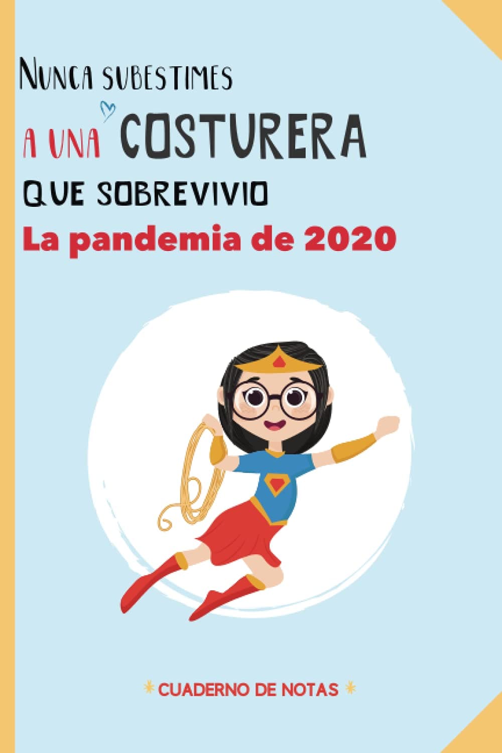 Cuaderno de notas A5 cuadriculado con portada dedicada a una costurera