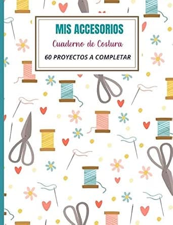 Cuaderno de tapa blanda con espacio para 60 proyectos de costura
