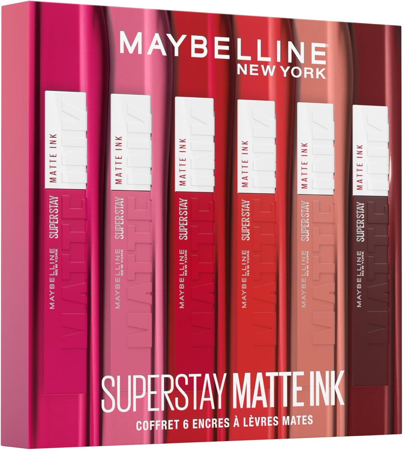 Estuche de 6 labiales líquidos Maybelline Superstay Matte Ink