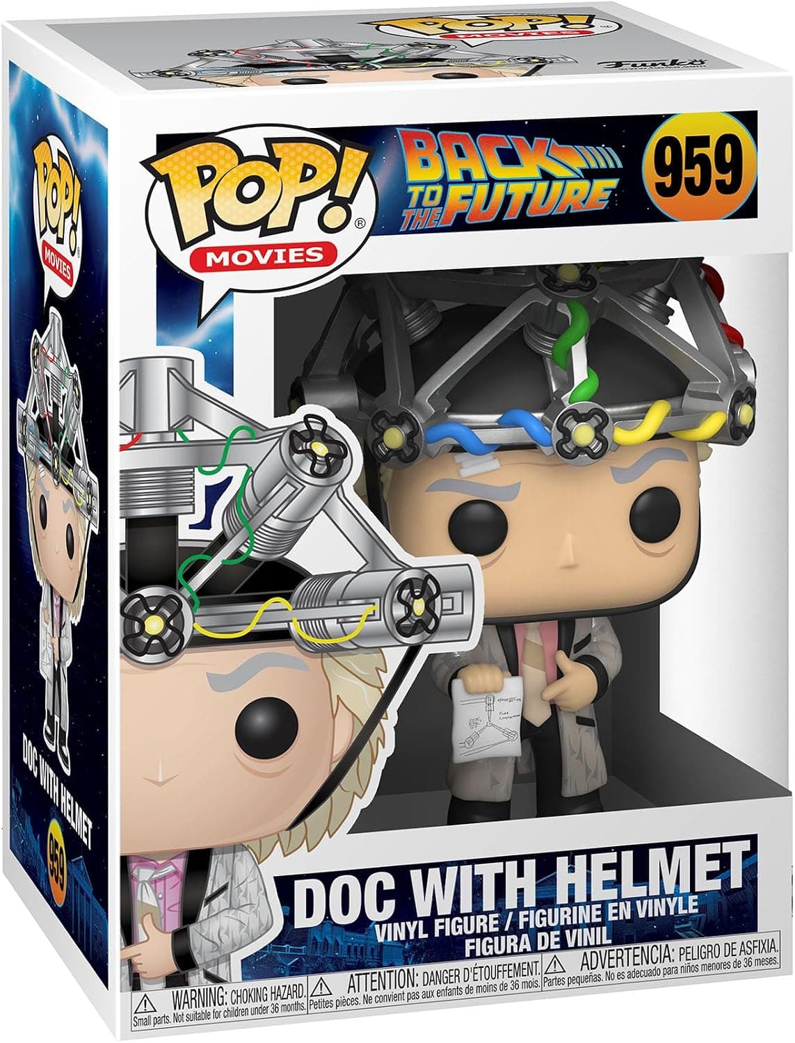 Figura Funko Pop de Doc Brown con casco de Regreso al futuro