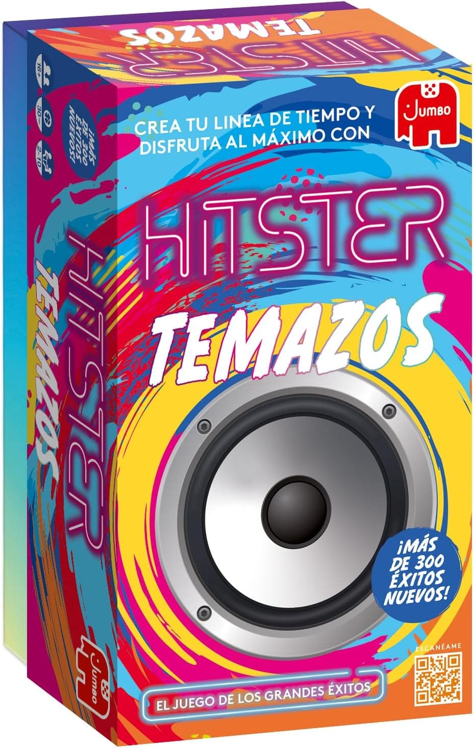 Caja de Hitster Temazos con las cartas musicales y el logotipo del juego