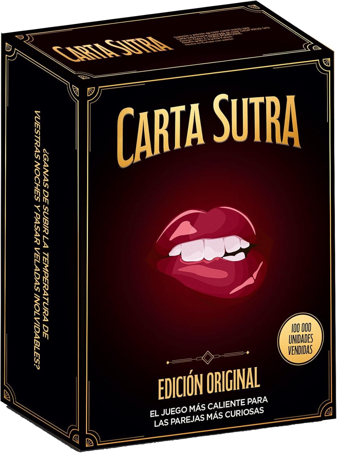 Caja del juego de cartas de retos para parejas
