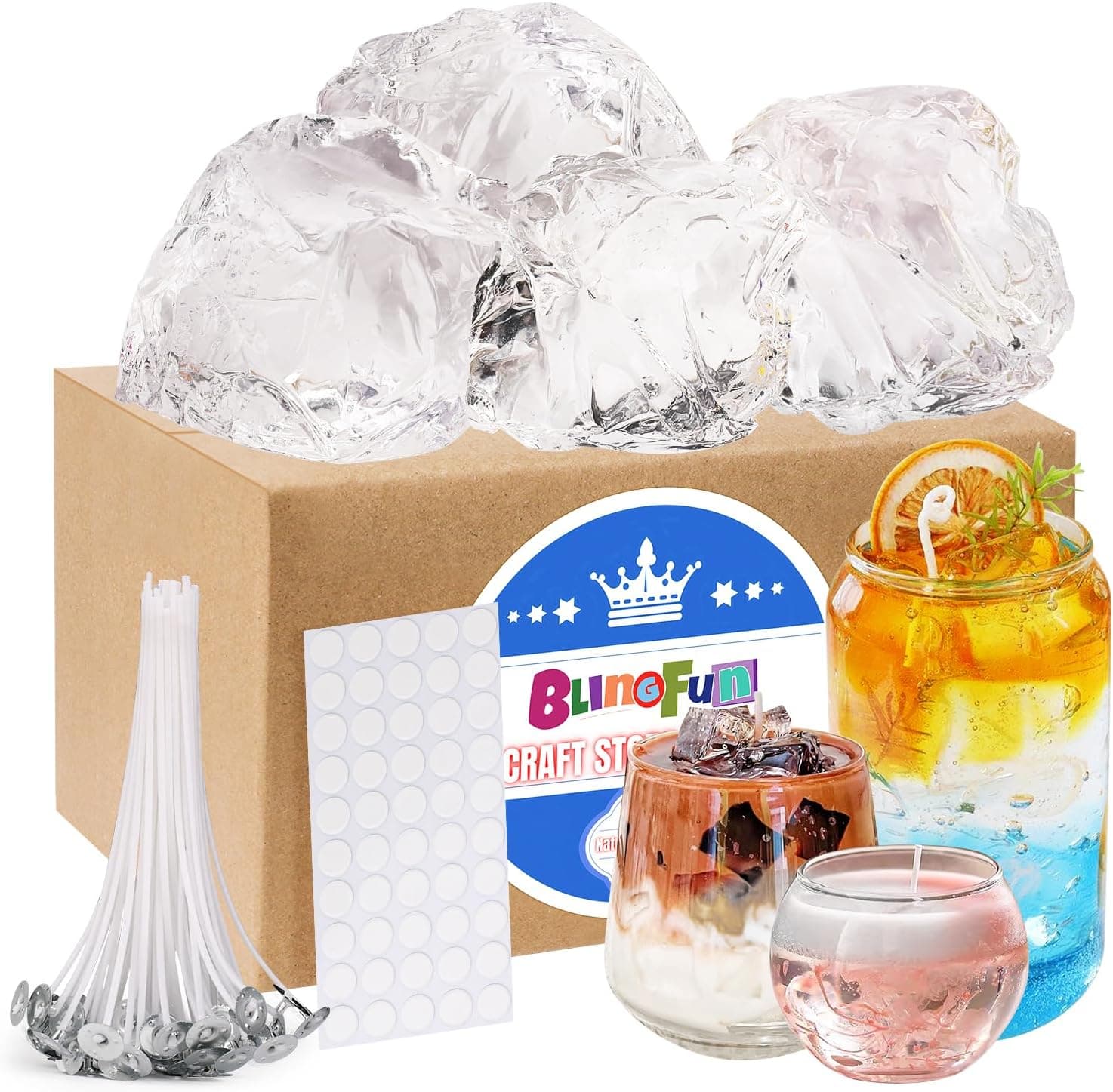 Pastillas de cera de gel transparente Blingfun para hacer velas