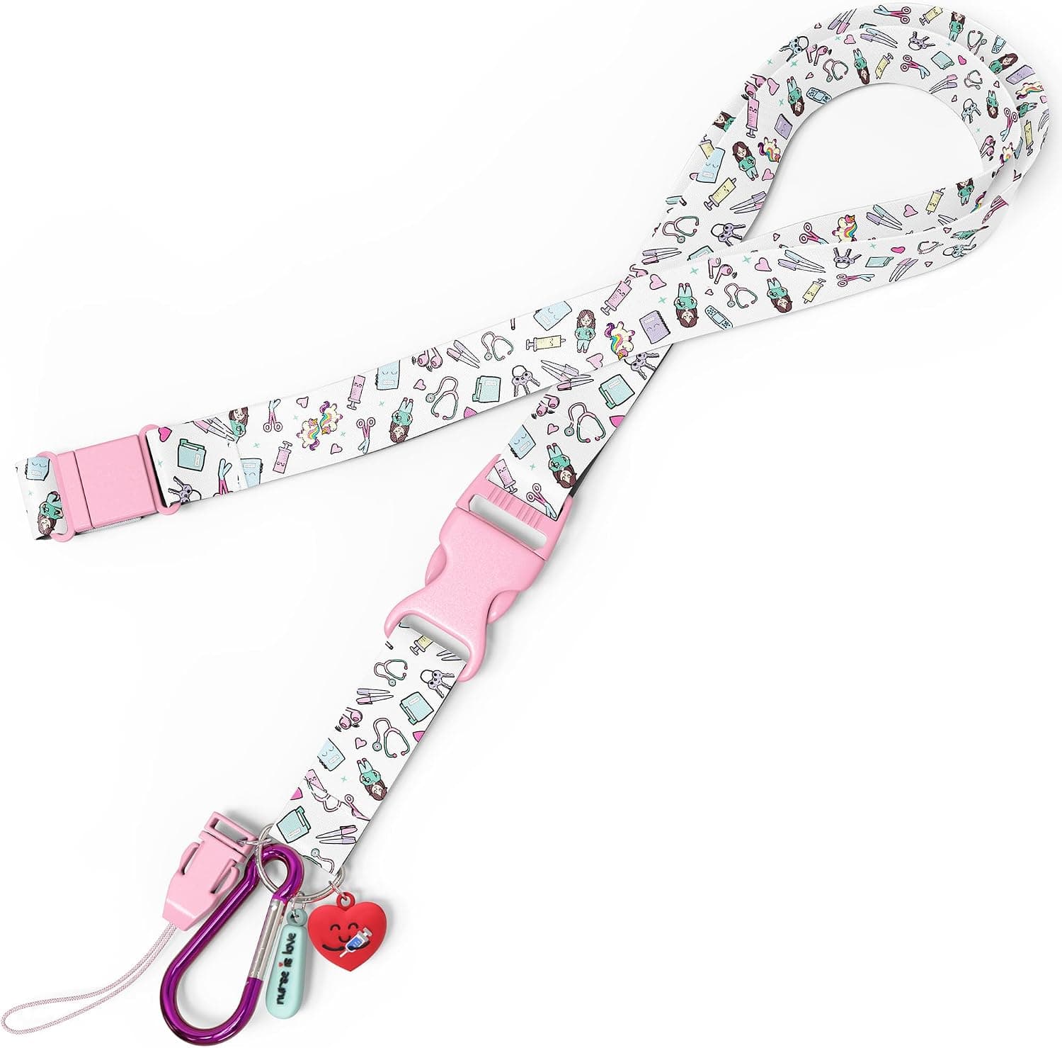 Lanyard personalizado con clip para llaves, tijeras y tarjeta identificativa
