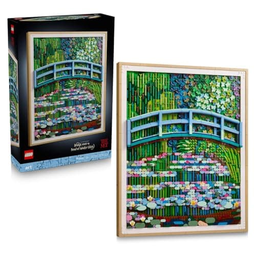Mosaico LEGO del cuadro de Monet, Puente sobre Estanque de Nenúfares