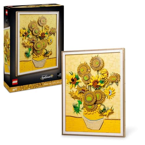 Mosaico LEGO de Los Girasoles de Van Gogh con marco desmontable