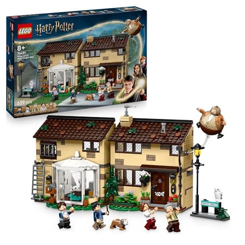 Casa LEGO del número 4 de Privet Drive con las minifiguras de la familia Dursley