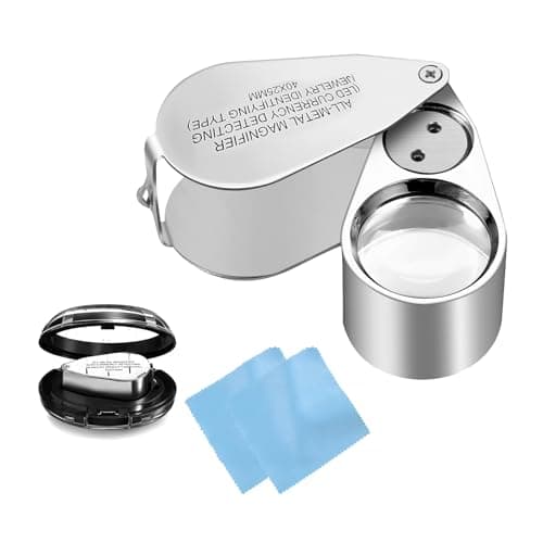 Lupa plegable DAWRIS de metal con luz LED