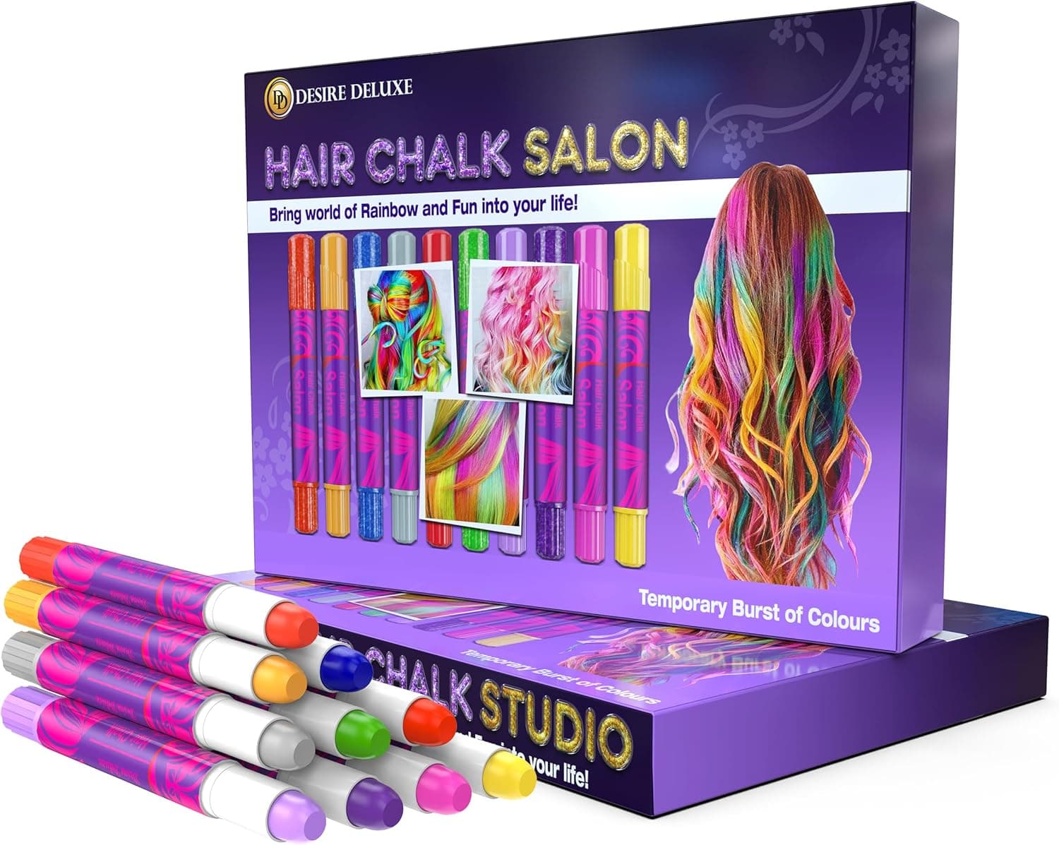 Set de diez marcadores de tinte temporal para el cabello