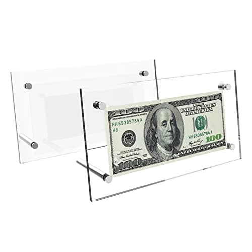 Marcos de acrílico Cuyacili para billetes, pack de 2