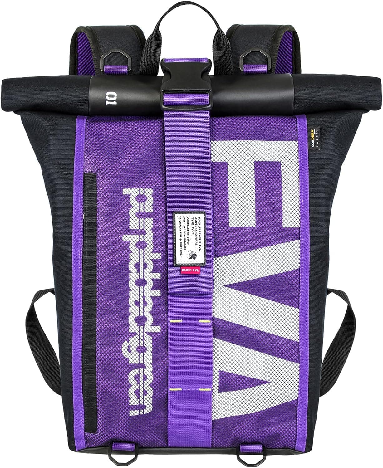 Mochila de Evangelion con cierre enrollable en color morado de la Unidad-01