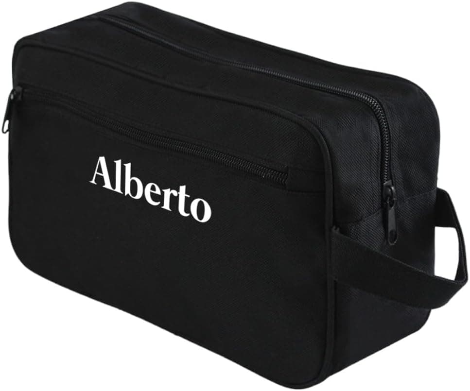 Neceser negro personalizado con nombre para hombre
