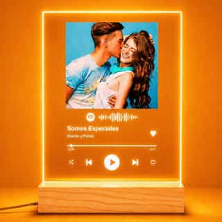 Placa con Luz LED Personalizada con Foto y Canción de Spotify