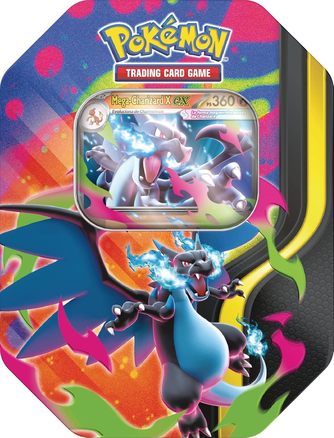 Lata coleccionable de Pokémon Mega-Charizard X ex