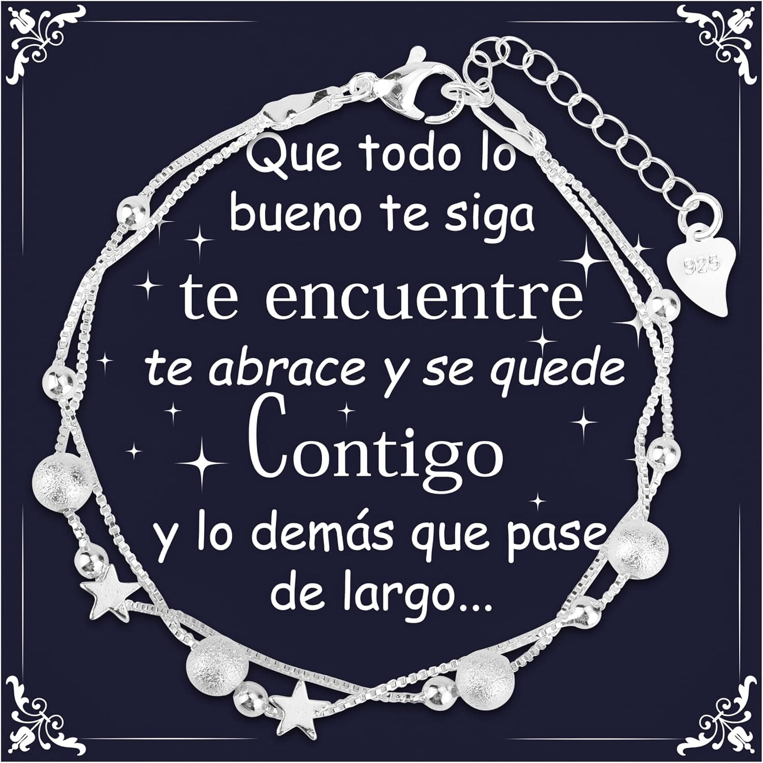 Pulsera sencilla de plata de ley para mujer