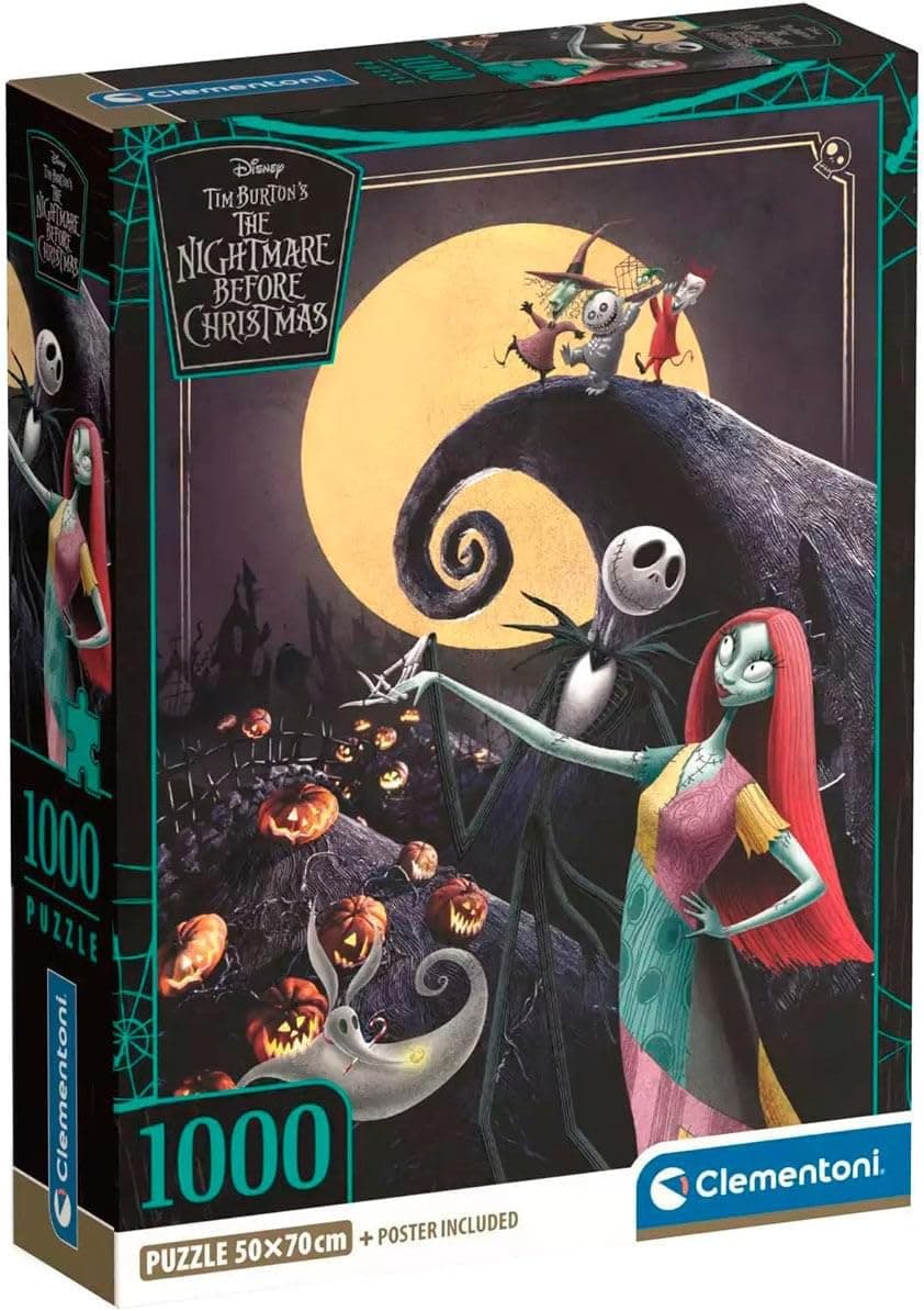 Caja del puzzle Clementoni de 1000 piezas de Pesadilla antes de Navidad con Jack Skellington