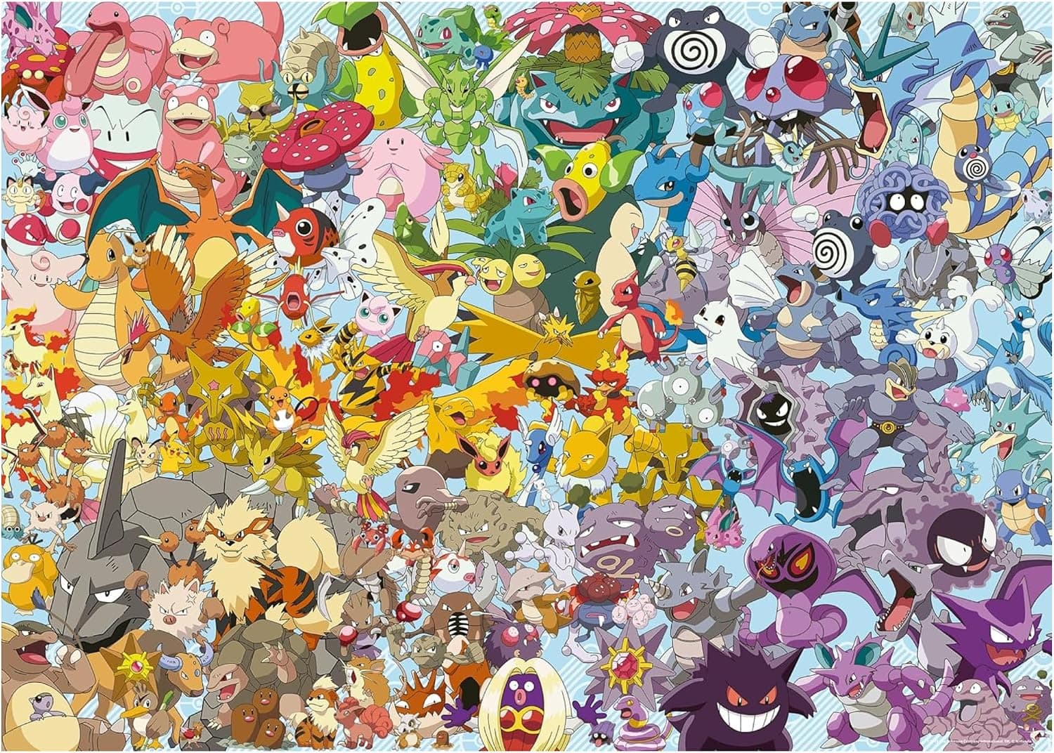 Puzzle montado con decenas de Pokémon de la primera generación apiñados