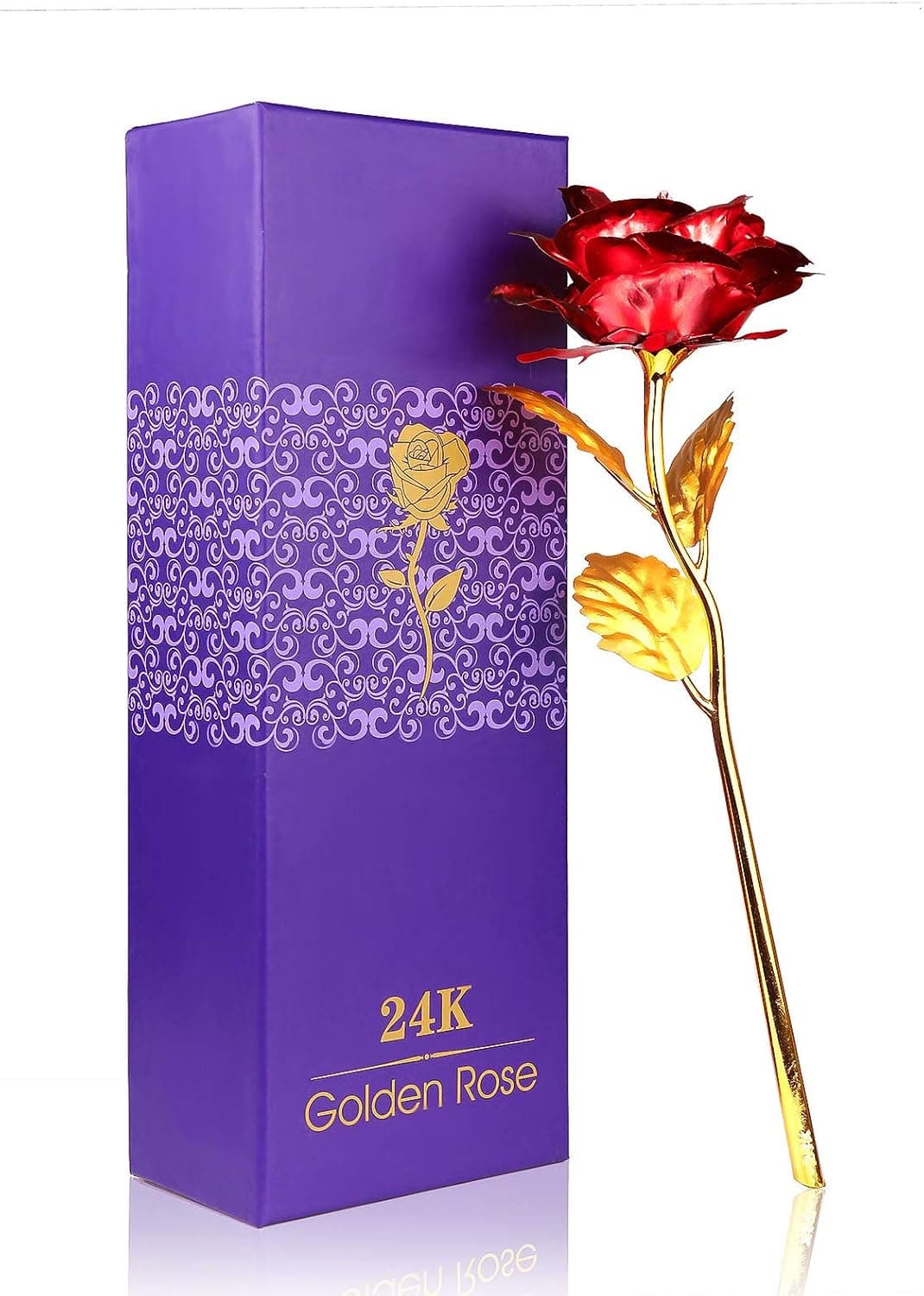 Rosa eterna ALLOMN bañada en oro 24k