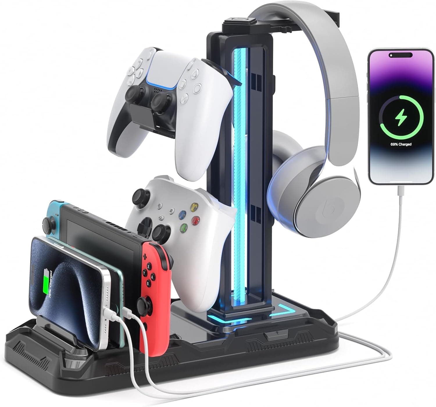Soporte para auriculares con iluminación LED