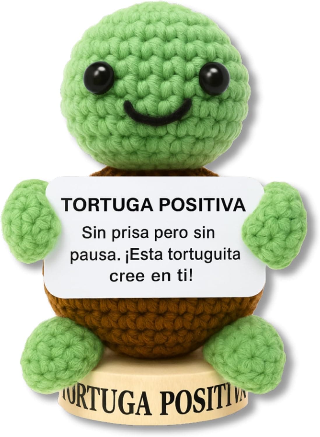 Figura decorativa de tortuga con mensaje grabado