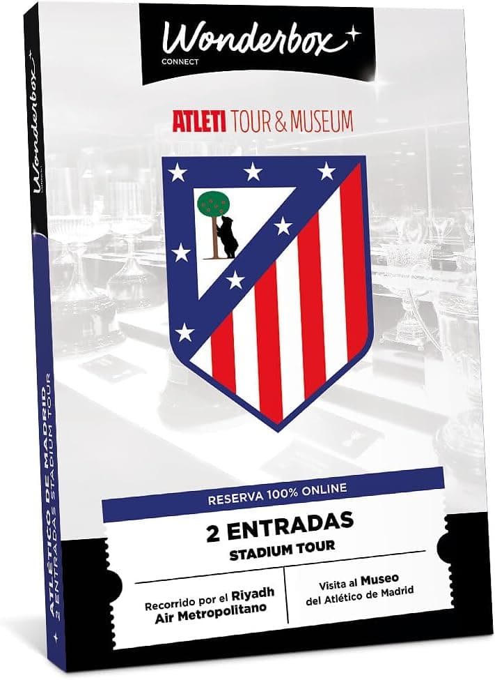 Cofre regalo Wonderbox con dos entradas para el museo y el tour del estadio del Atlético de Madrid