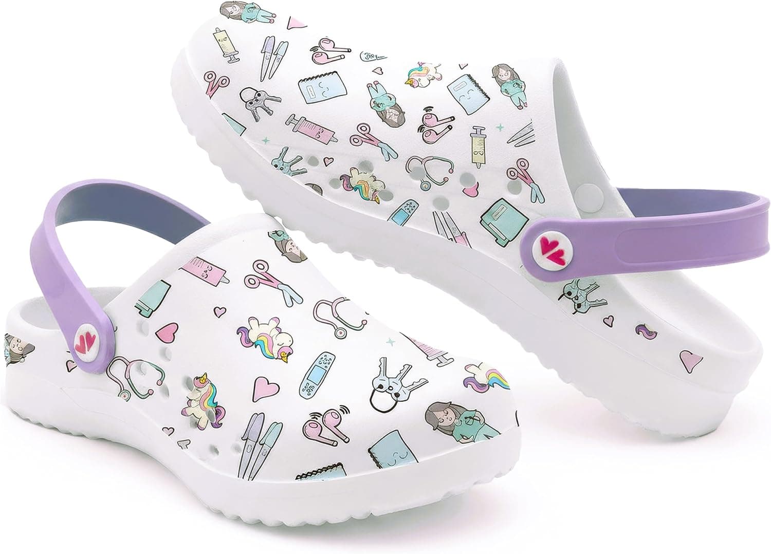 Zuecos sanitarios ligeros de EVA con estampado divertido para enfermera