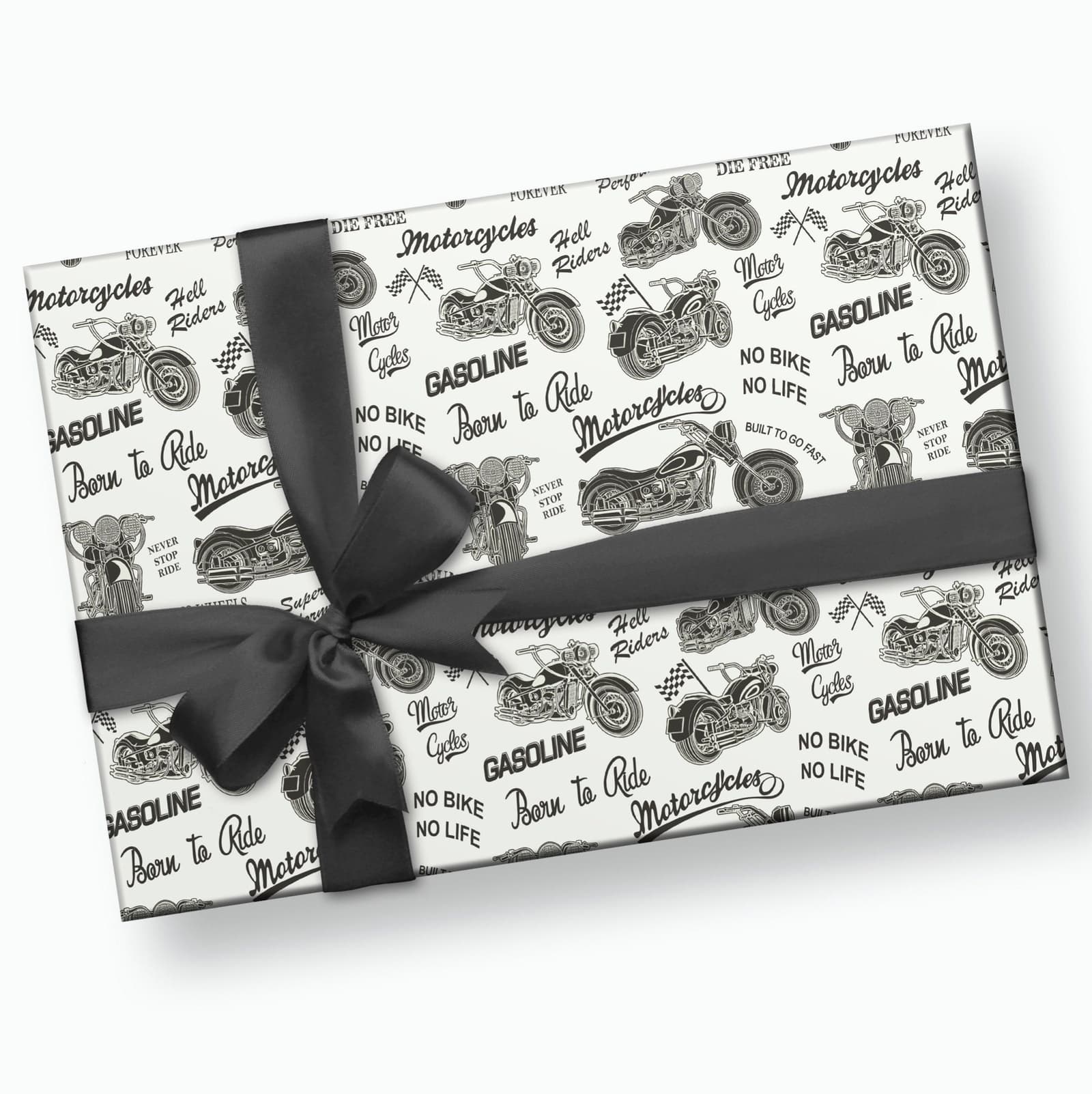 Papel de regalo con diseño de moto