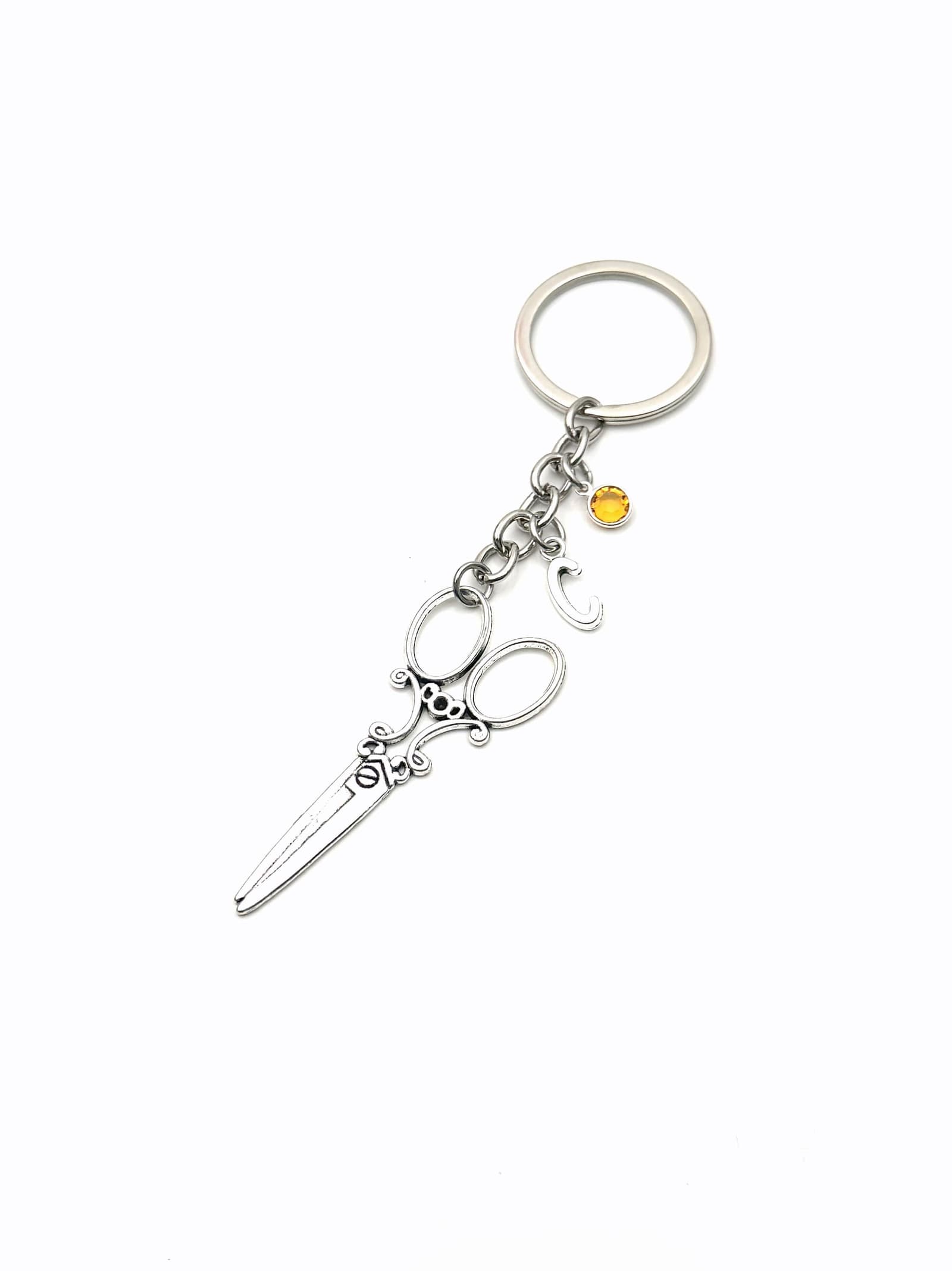 Llavero de tijeras personalizado con inicial
