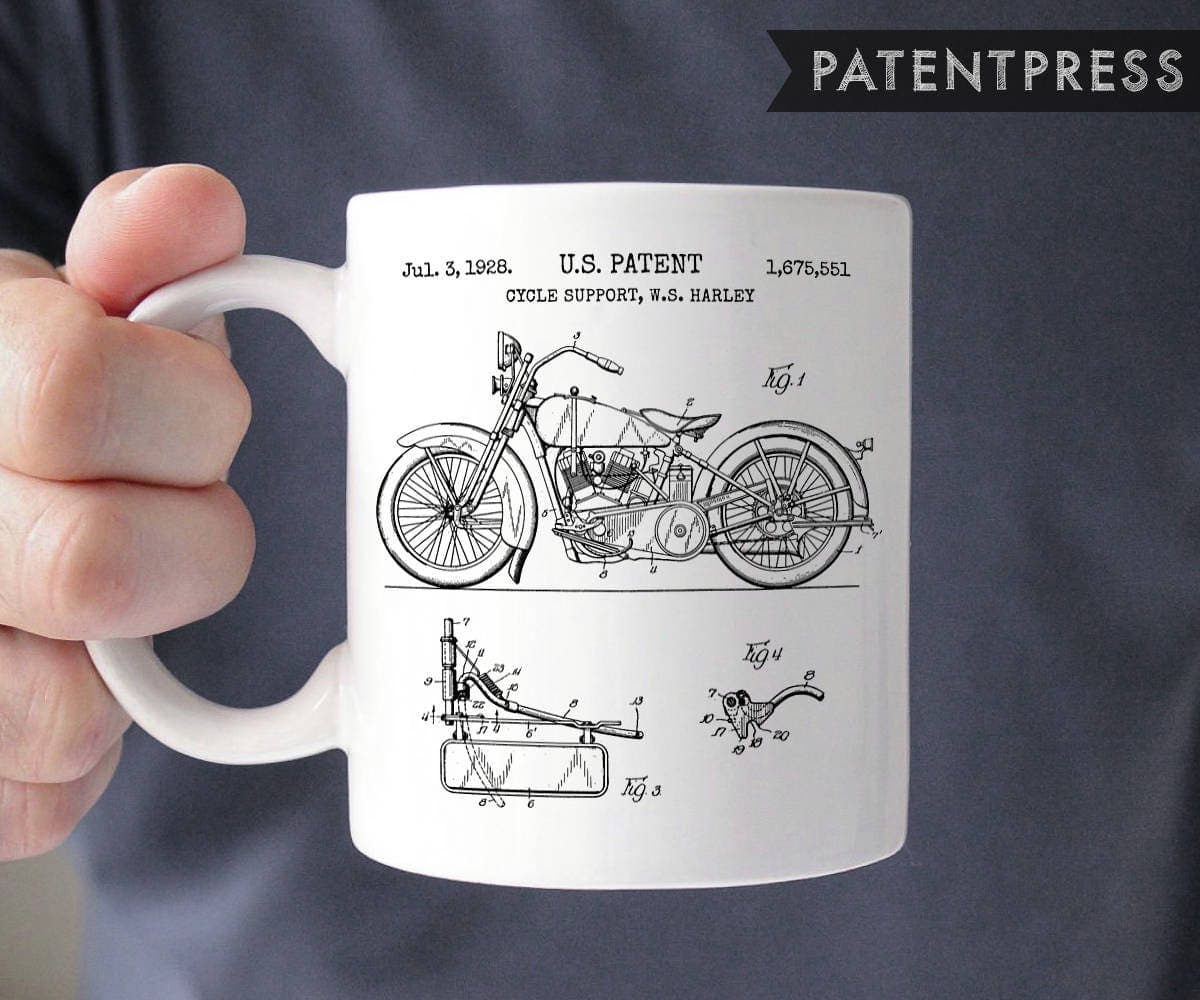 Taza con patente clásica de moto
