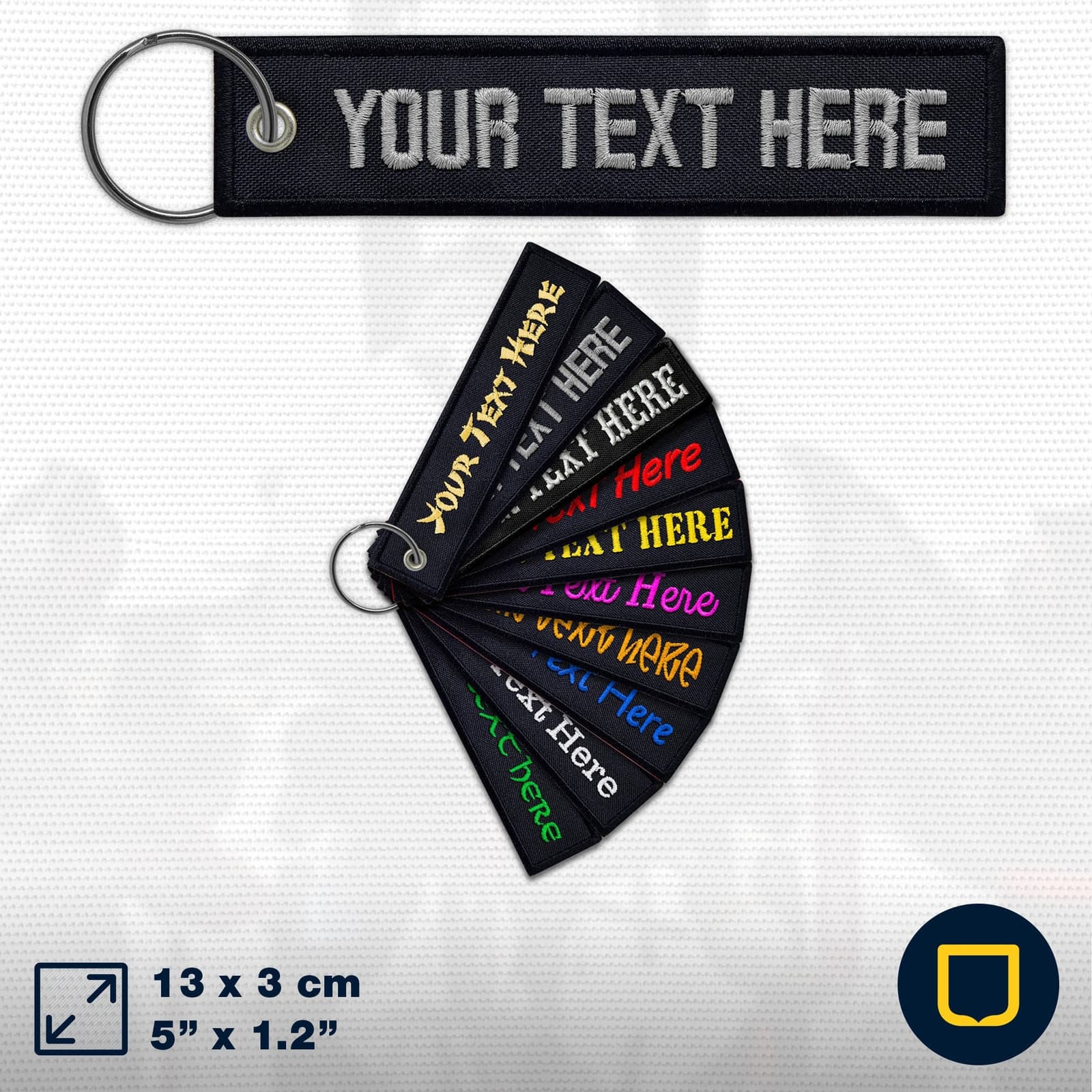 Llavero personalizado tipo jet tag para moto