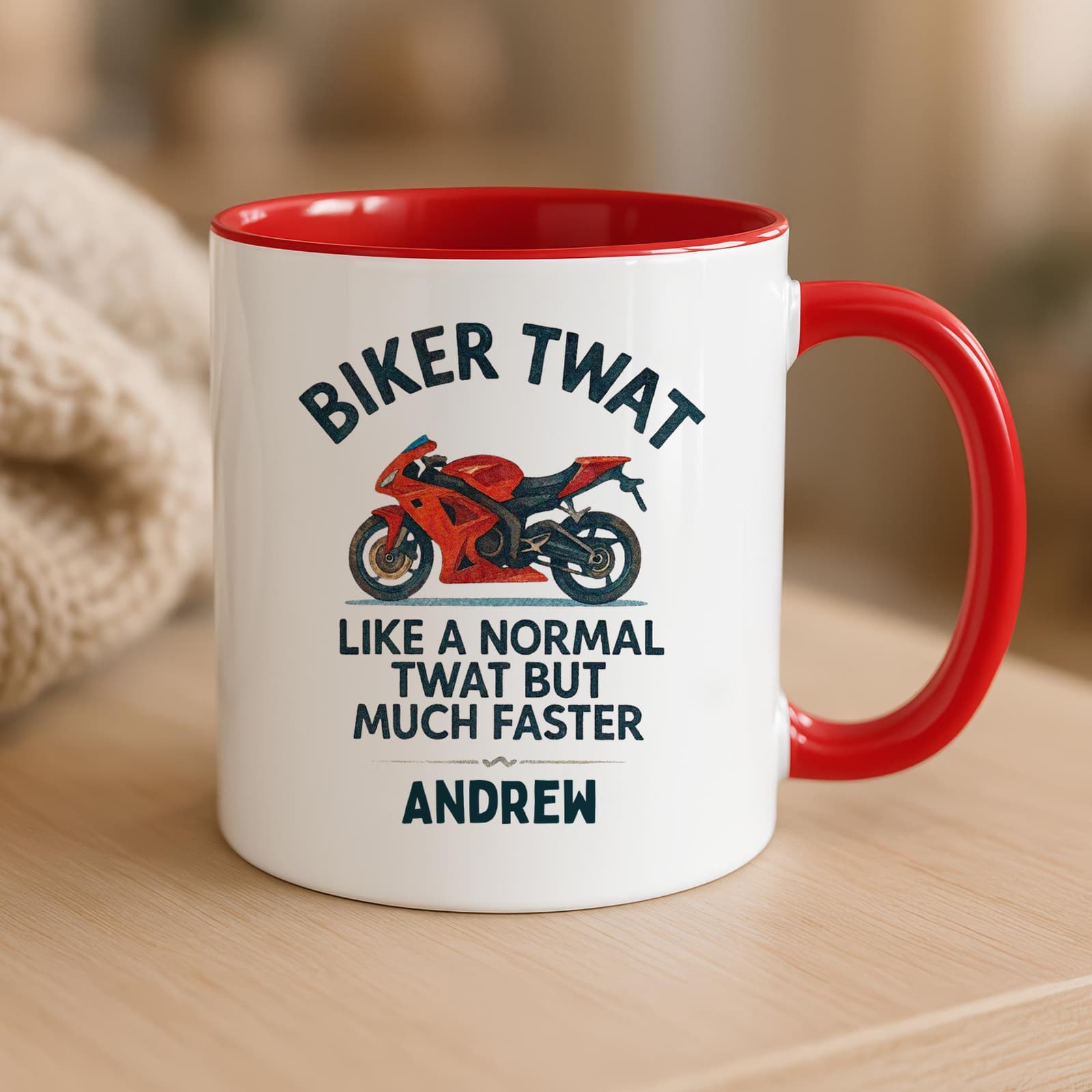 Taza de cerámica personalizada para moteros