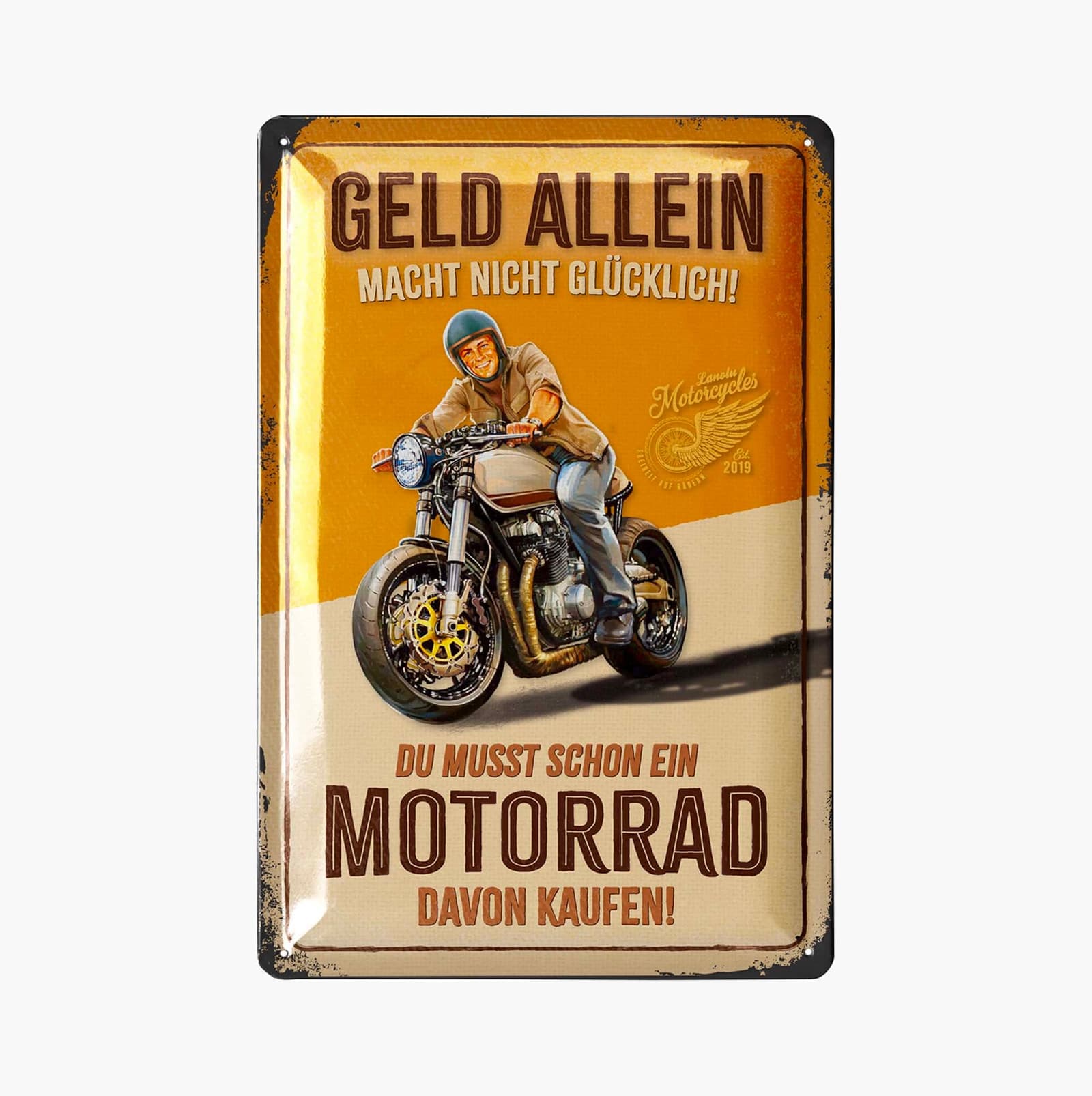 Cartel de chapa vintage para motoristas