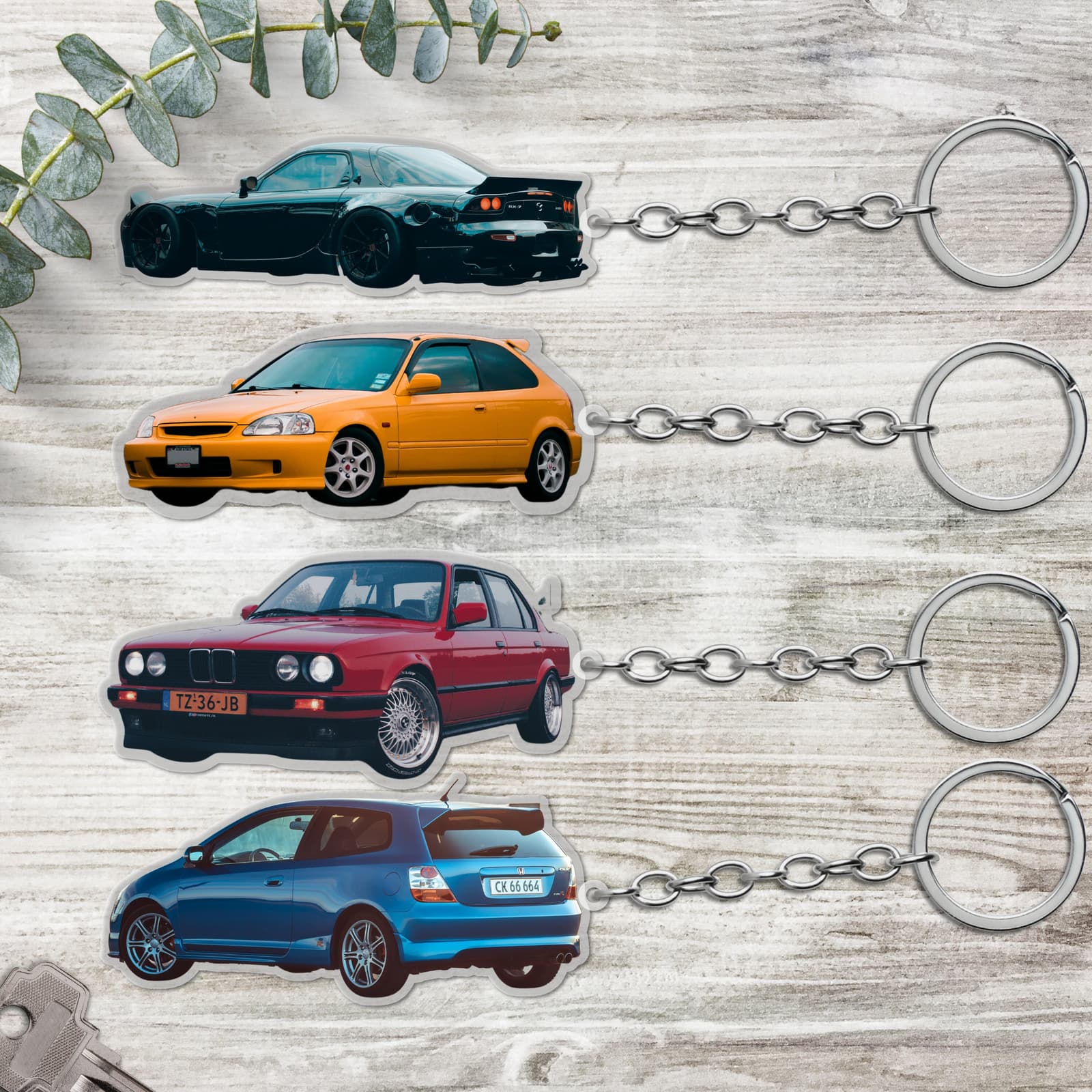 Llavero acrílico personalizado con la foto de tu coche o moto