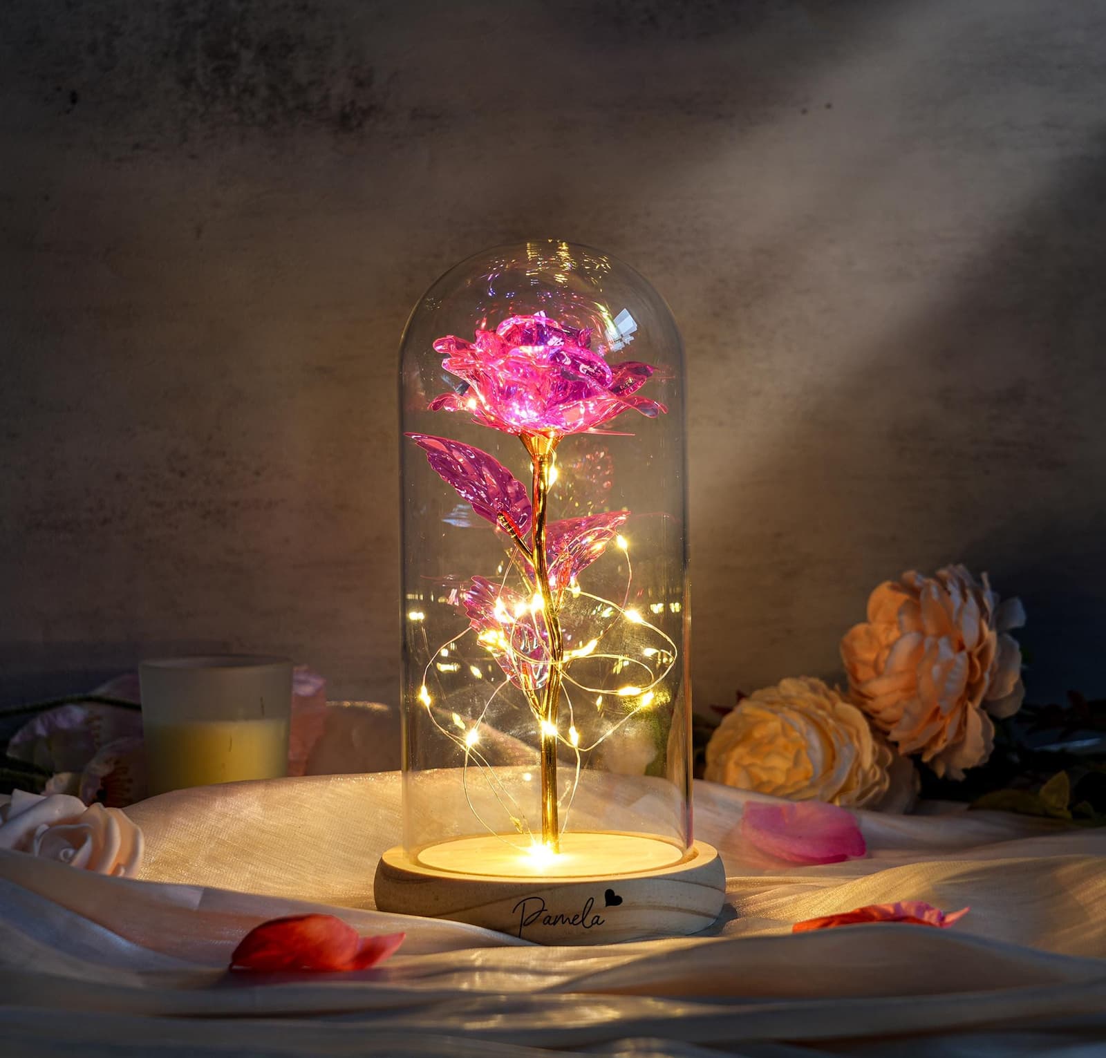 Cúpula de rosa LED personalizada