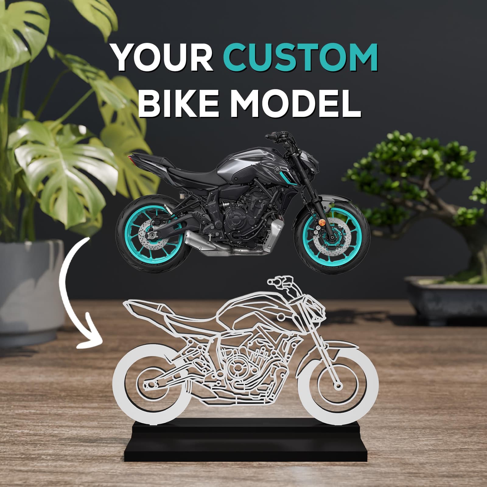 Maqueta de moto personalizada en 3D