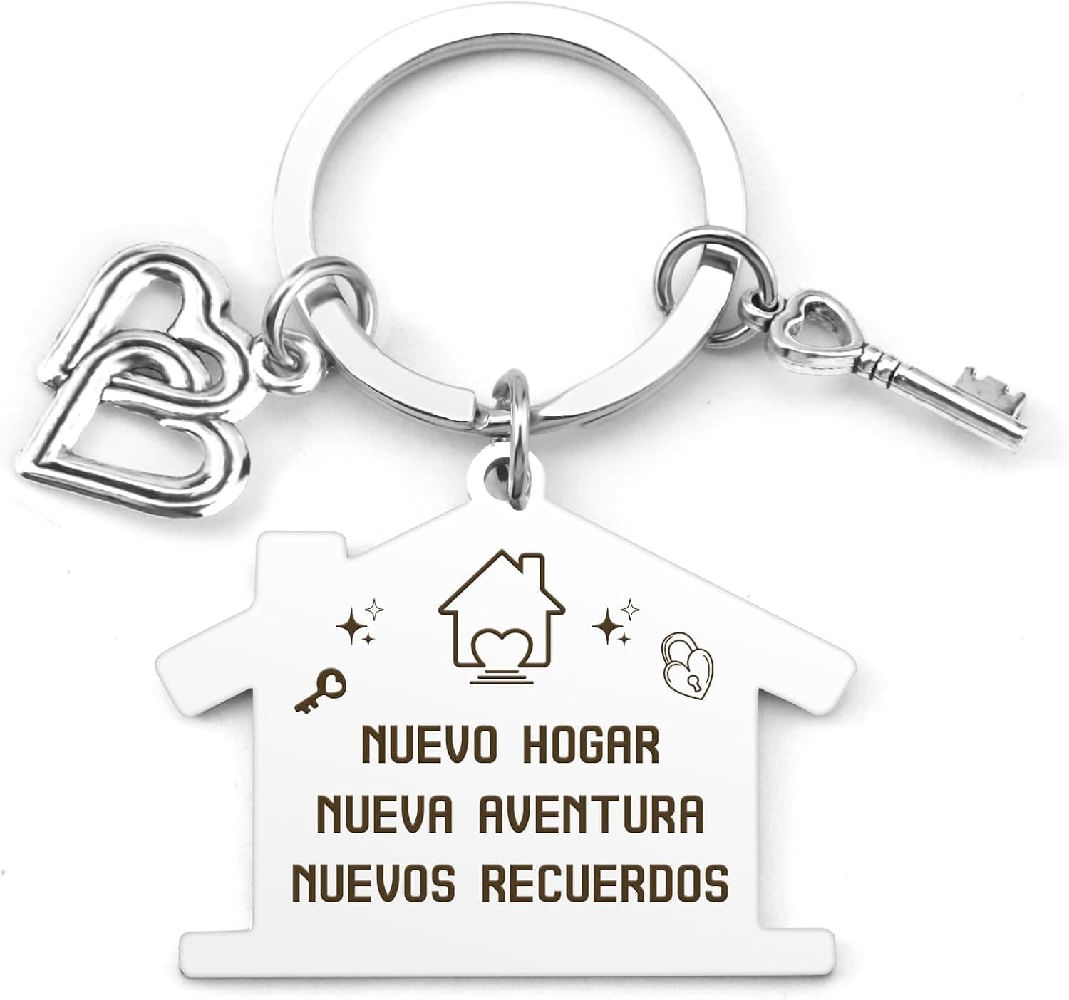 Llavero de inauguración de casa nueva, acero inoxidable