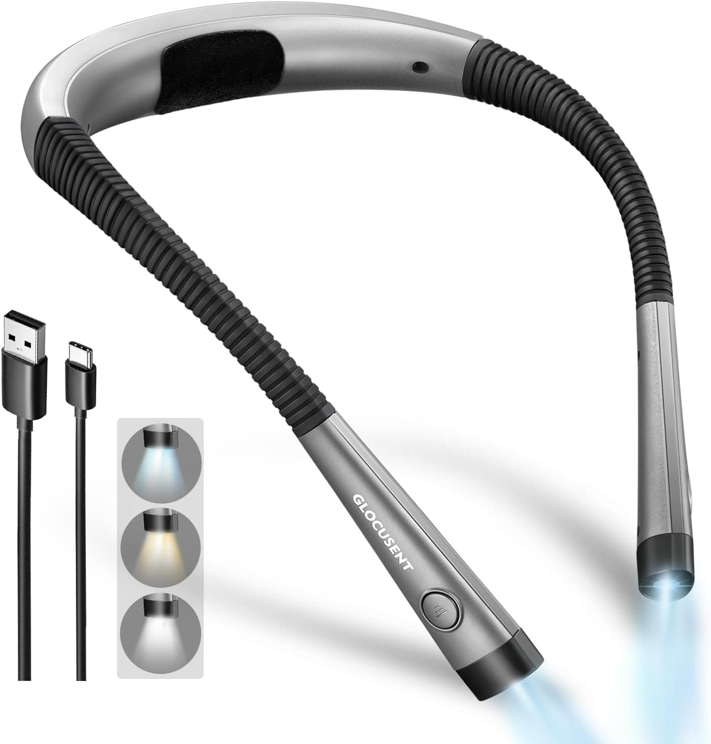 Luz de lectura de cuello recargable