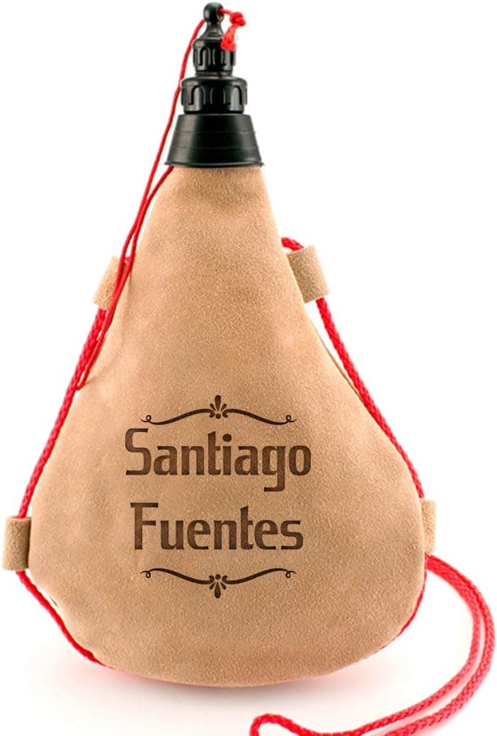 Bota de vino de piel personalizada con nombre