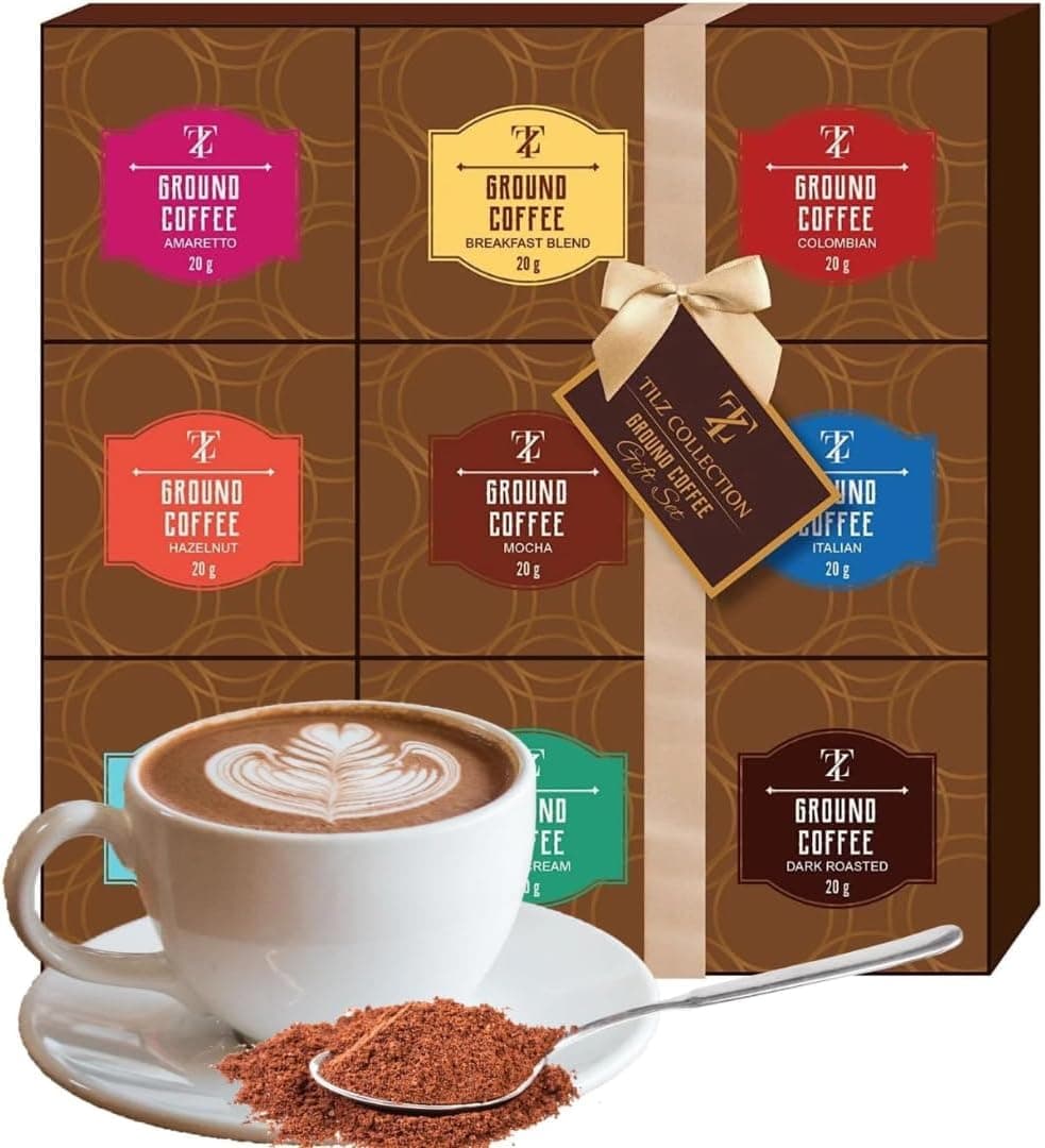 Set de café molido de 9 sabores en sobres individuales