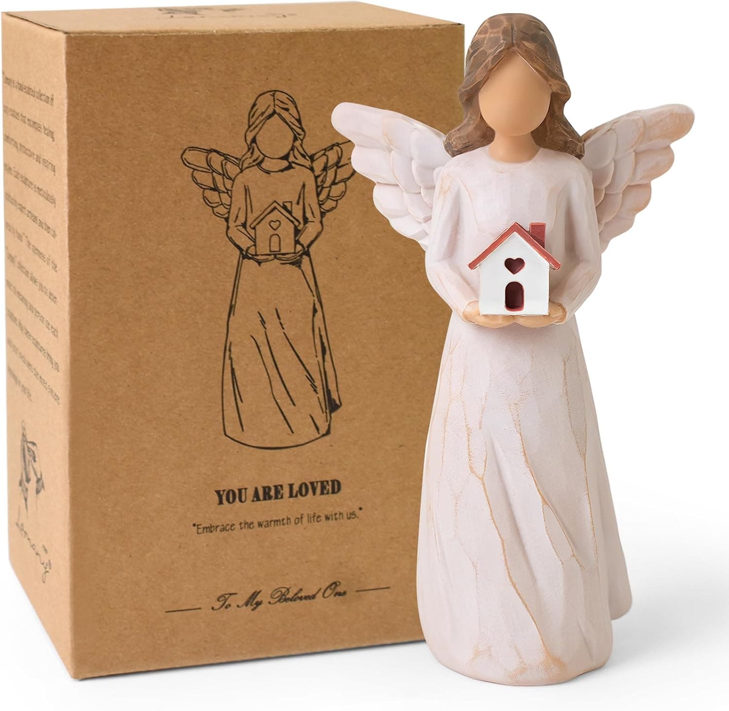 Figura de ángel guardián para casa nueva